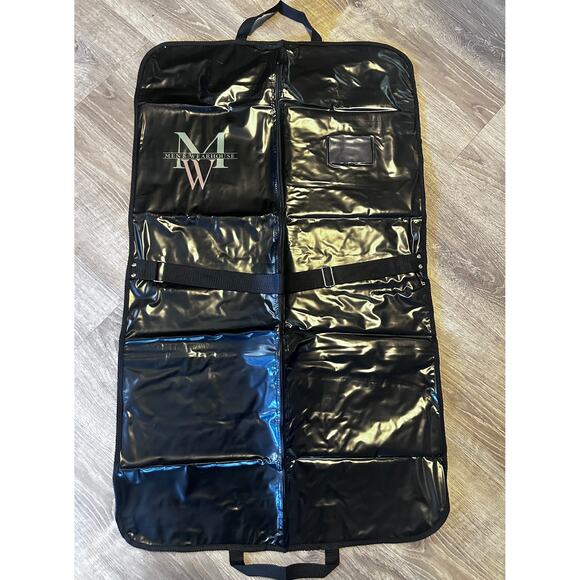 Mens Wearhouse Garment black Nylon waterproof Travel Bag zipper w/ handle new - Picture 2 of 5